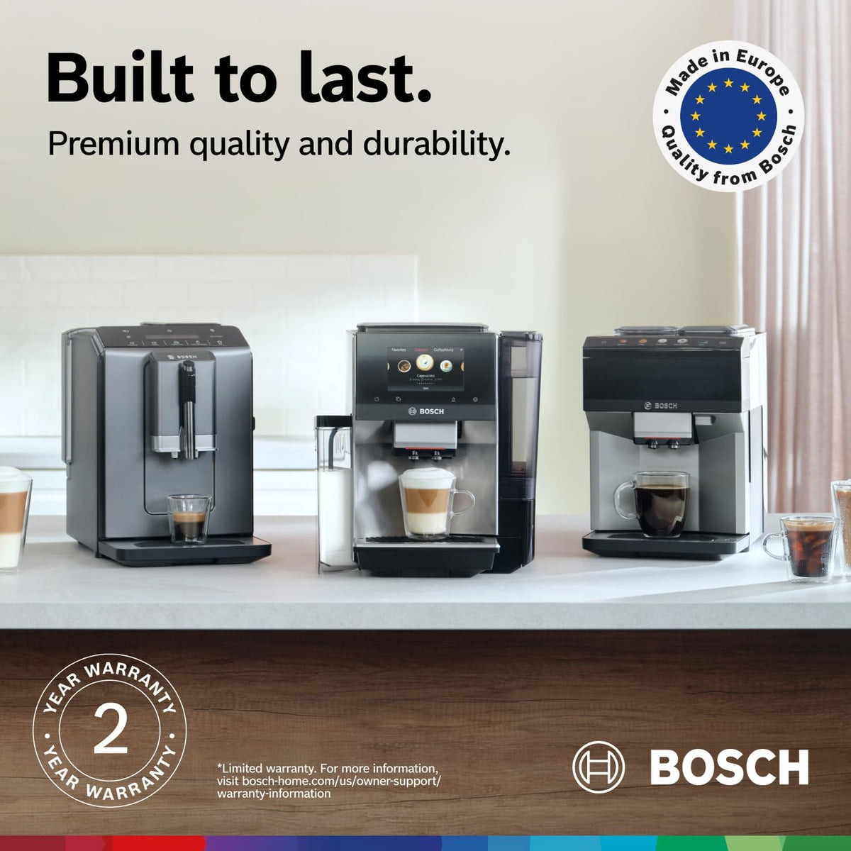 Bosch 800 Series Fully Automatic Coffee, Espresso Machine - Silver Double Cup, Touchscreen, Large Bean Capacity, 36 Drinks, Cold Brew, Save up to 30 Profiles - Integrated Milk Container