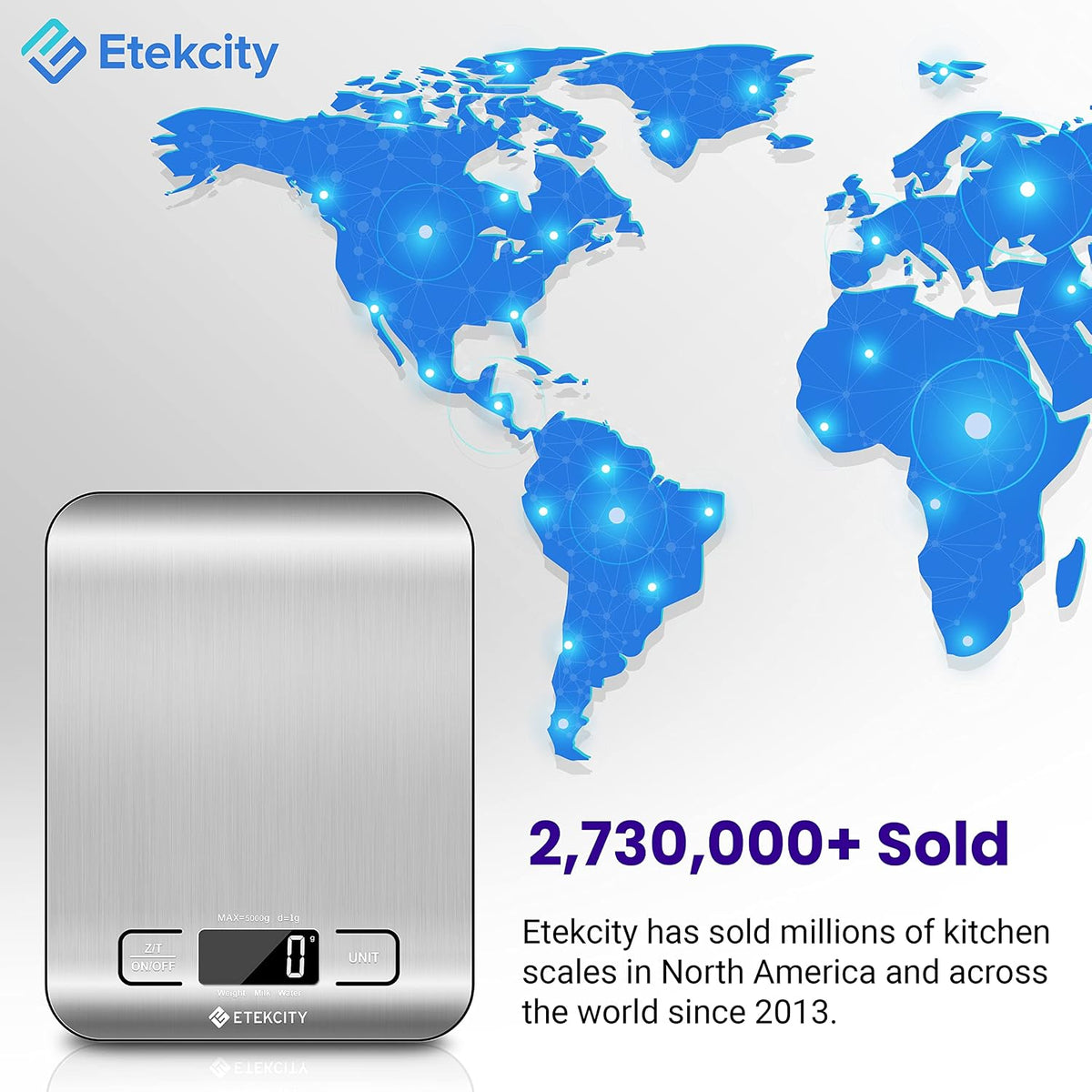 Etekcity Food Kitchen Scale, Digital Grams and Ounces, 11lb | Tare function, ideal for baking, weight loss, keto, meal prep, packages, liquids and jewelry,.